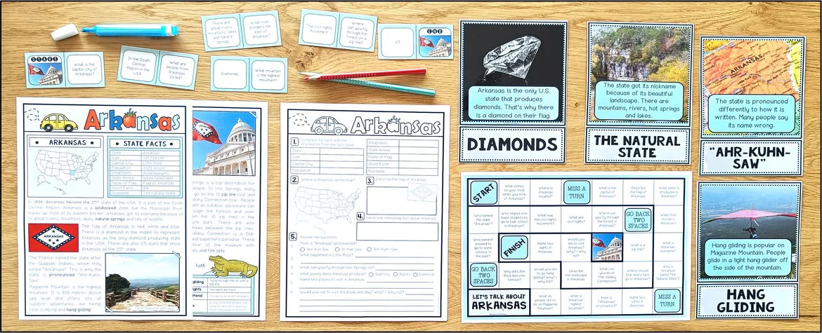 Bild in der Beschreibung des Unterrichtsmaterials USA - Arkansas (Fact Sheets, Worksheets and Games) von Unterrichtmitspass #1
