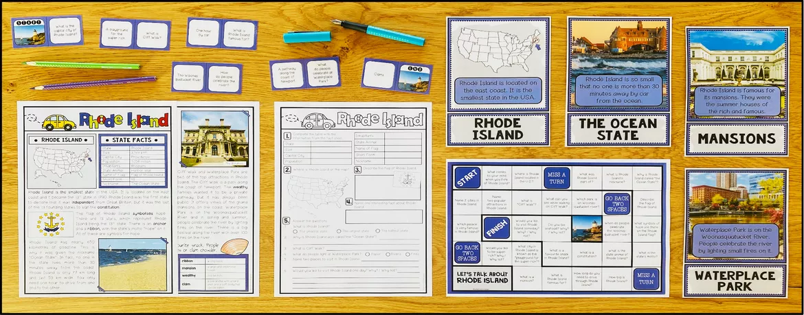Bild in der Beschreibung des Unterrichtsmaterials USA - Rhode Island (Fact Sheets, Worksheets and Games) von Unterrichtmitspass #1