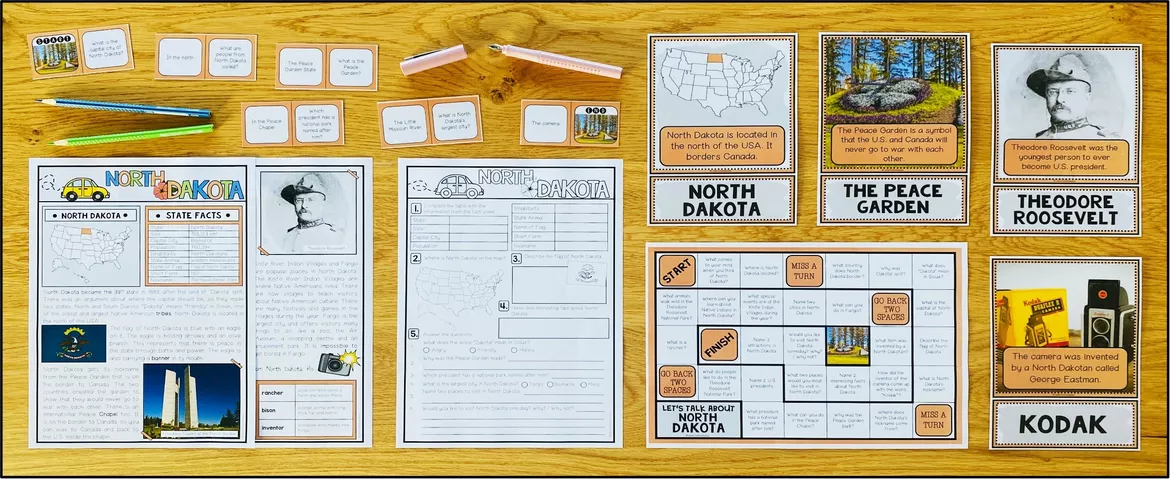 Bild in der Beschreibung des Unterrichtsmaterials USA - North Dakota (Fact Sheets, Worksheets and Games) von Unterrichtmitspass #1