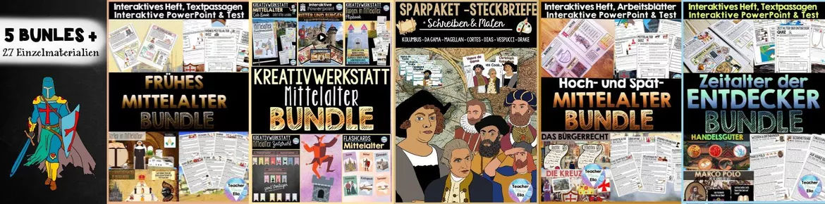 Bild in der Beschreibung des Unterrichtsmaterials Mittelalter & Entdecker Komplettpaket von TeacherManuElla #1