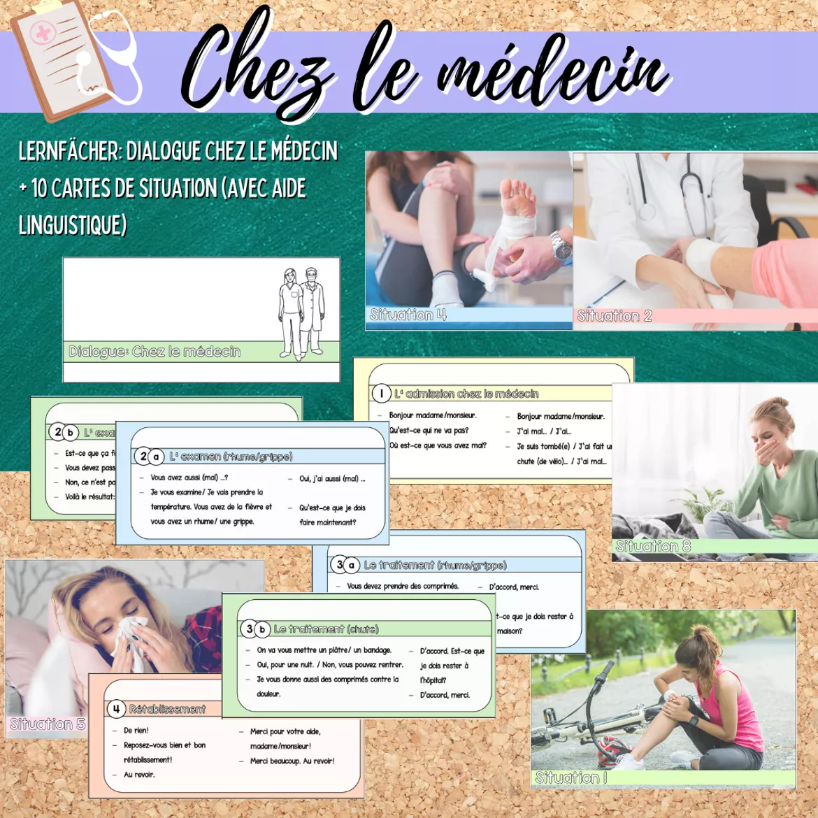 Bild in der Beschreibung des Unterrichtsmaterials Materialpaket: Chez le médecin / Les parties du corps (Beim Arzt) von Mme_Sie #2