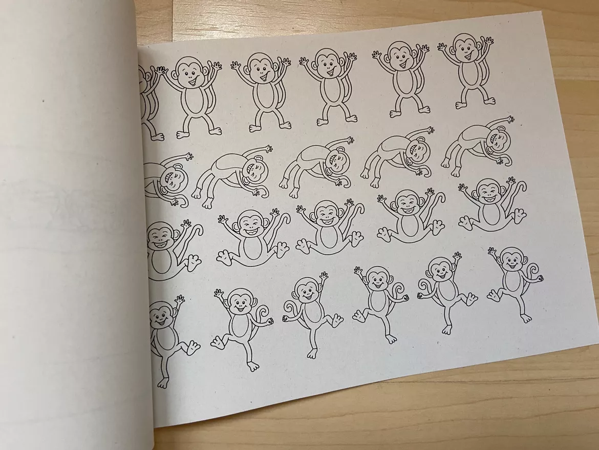 Bild in der Beschreibung des Unterrichtsmaterials Heft: 5 Little Monkeys - 5 Kleine Affen (Erstes Zählen) auf dt./engl. von miss_thiel #1