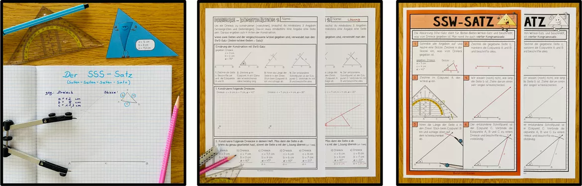 Bild in der Beschreibung des Unterrichtsmaterials DREIECKE - Materialpaket (6./7. Schulstufe) von Unterrichtmitspass #3