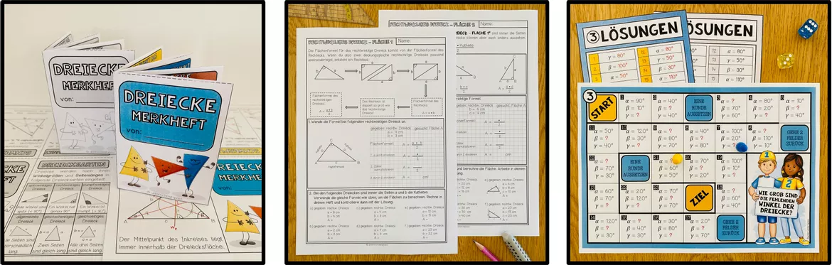 Bild in der Beschreibung des Unterrichtsmaterials DREIECKE - Materialpaket (6./7. Schulstufe) von Unterrichtmitspass #5