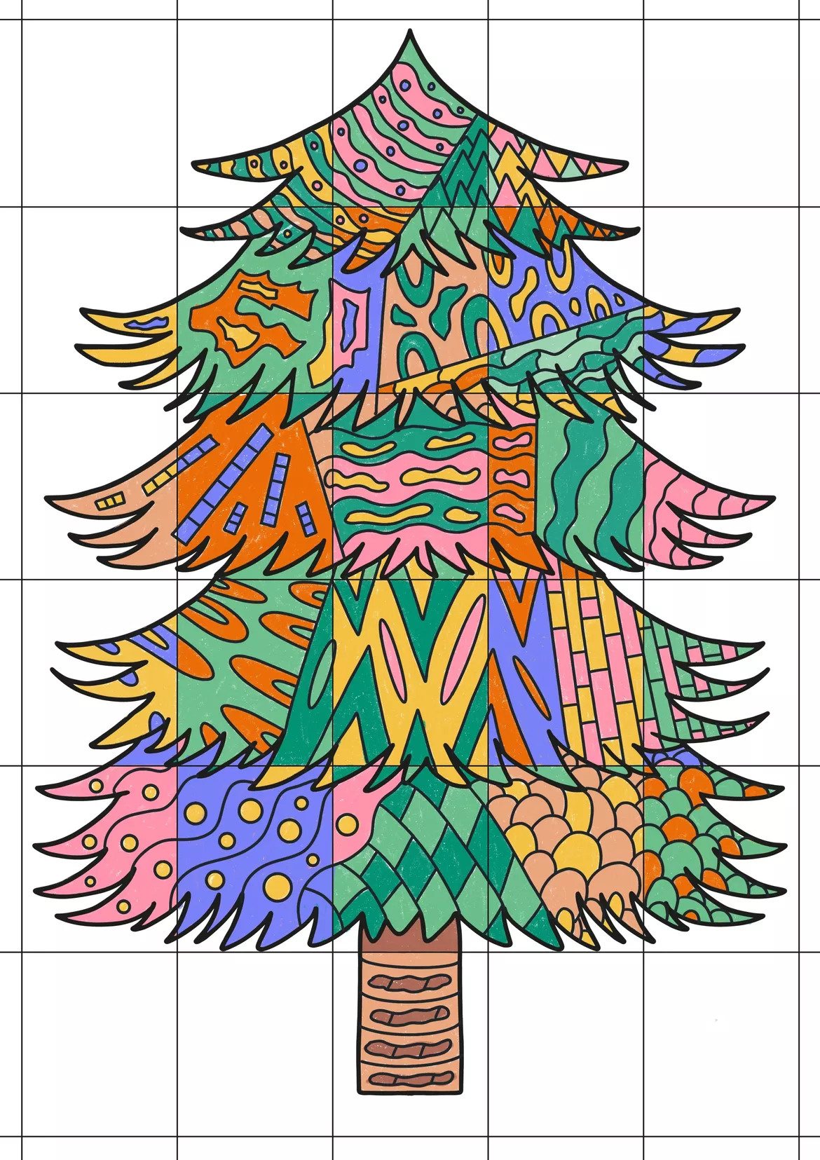 Bild in der Beschreibung des Unterrichtsmaterials Tannenbaum Poster XXL Mandala - Kooperatives Poster 30 Teile von Die klugen Rabauken #1