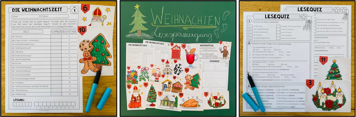 Bild in der Beschreibung des Unterrichtsmaterials Die Weihnachtszeit - Lesespaziergang (für den Deutschunterricht) von Unterrichtmitspass #1