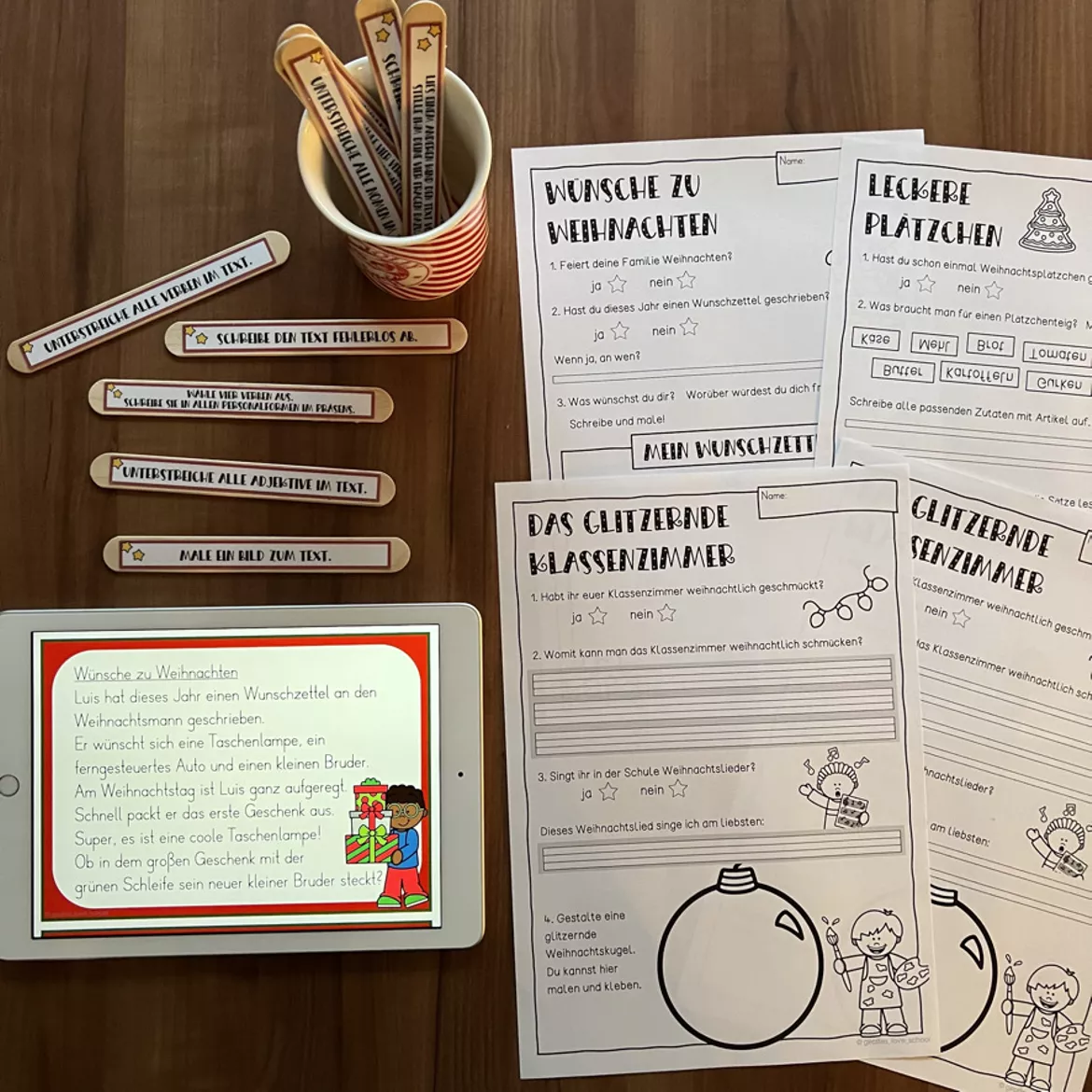 Bild in der Beschreibung des Unterrichtsmaterials Lese- und Schreibkartei Weihnachten von Giraffes_love_school #1