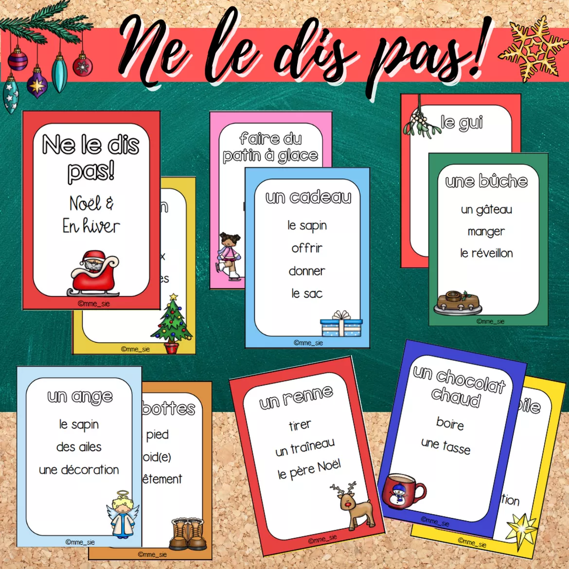 Bild in der Beschreibung des Unterrichtsmaterials Jeu/Spiel: Ne le dis pas! Édition: Noël & En hiver von Mme_Sie #1