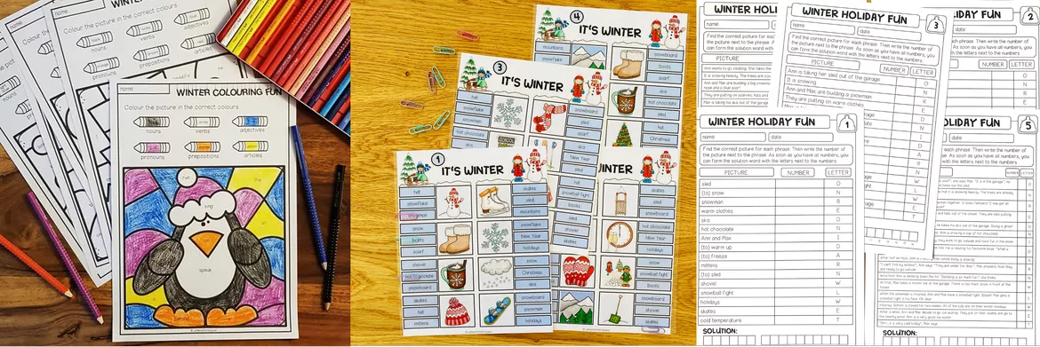 Bild in der Beschreibung des Unterrichtsmaterials WINTER - MEGA BUNDLE (for English lessons) von MyTeachingFactory #2