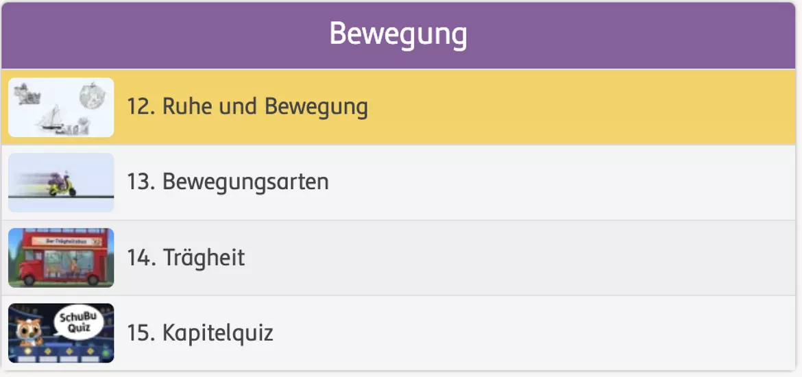 Bild in der Beschreibung des Unterrichtsmaterials Ruhe und Bewegung (interaktiv) von SchuBu.digitaleSchulbücher #1
