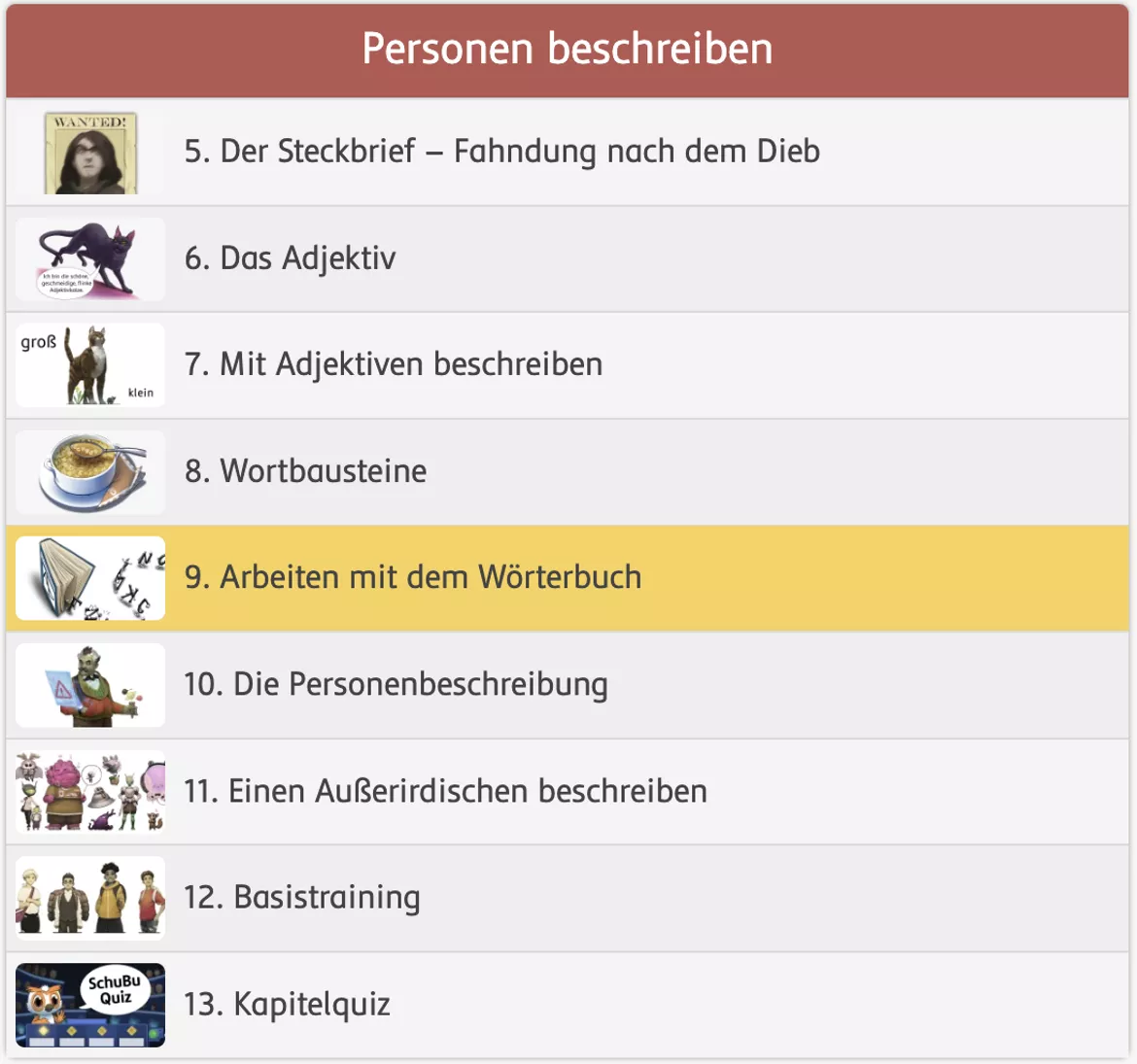 Bild in der Beschreibung des Unterrichtsmaterials Arbeiten mit dem Wörterbuch (interaktiv) von SchuBu.digitaleSchulbücher #1
