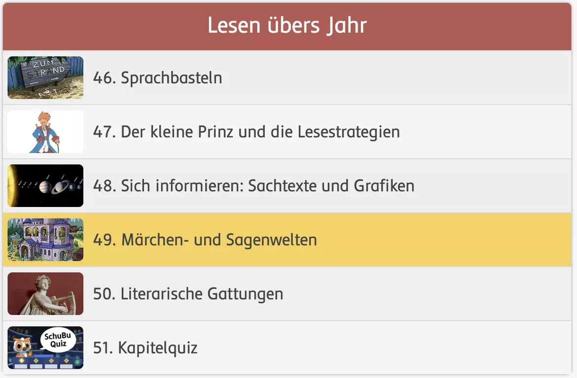 Bild in der Beschreibung des Unterrichtsmaterials Märchen- und Sagenwelt (interaktiv) von SchuBu.digitaleSchulbücher #1