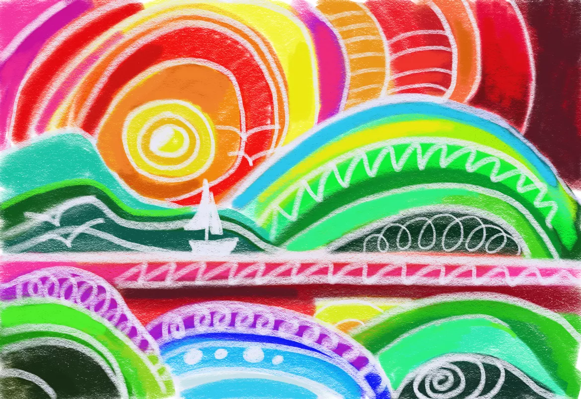 Bild in der Beschreibung des Unterrichtsmaterials Malen wie Ted Harrison im Kunstunterricht von ARTISFUN #1