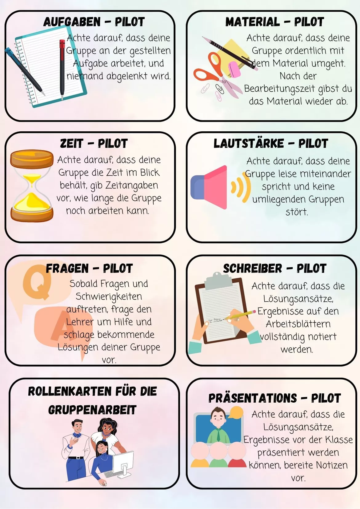 Bild in der Beschreibung des Unterrichtsmaterials Rollenkarten-verschiedene Vorlagen, Jg. 5-10 von Unterrichtssimsalabim #1