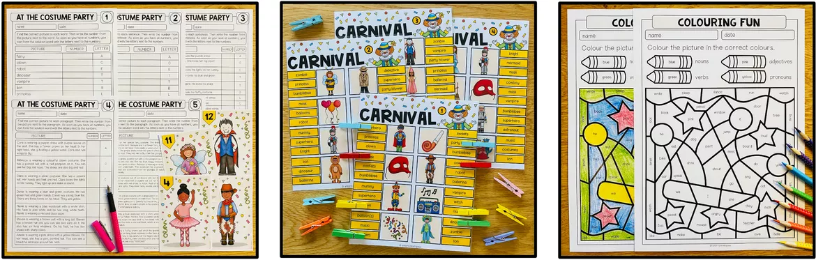 Bild in der Beschreibung des Unterrichtsmaterials CARNIVAL - English Bundle (Carnival in English lessons) von MyTeachingFactory #3
