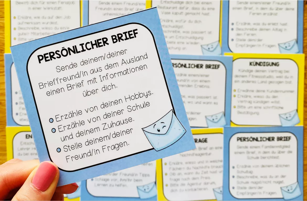 Bild in der Beschreibung des Unterrichtsmaterials BRIEFE - Schreibanlässe (persönliche und förmliche Briefe) von Unterrichtmitspass #1