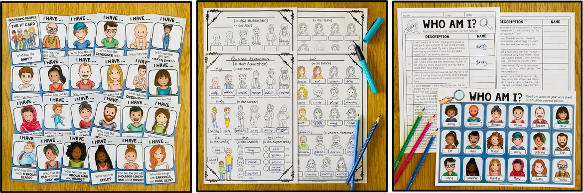 Bild in der Beschreibung des Unterrichtsmaterials DESCRIBING PEOPLE - ENGLISH BUNDLE von MyTeachingFactory #1
