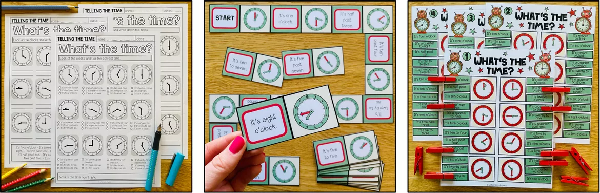 Bild in der Beschreibung des Unterrichtsmaterials TELLING THE TIME – Uhrzeiten auf Englisch | Materialpaket von Unterrichtmitspass #3