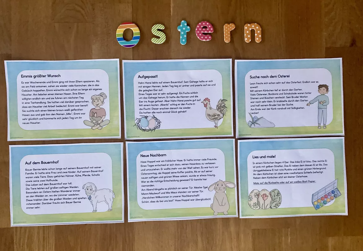 Bild in der Beschreibung des Unterrichtsmaterials Lese-Abschreibkartei Ostern (Klasse 3+4) von Grundschulimpulse #1