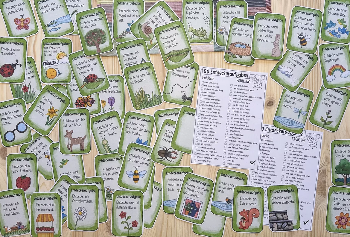 Bild in der Beschreibung des Unterrichtsmaterials 50 Frühling Entdeckerkarten / Aufgaben für zu Hause & Ausflüge von Doodleteacher #1