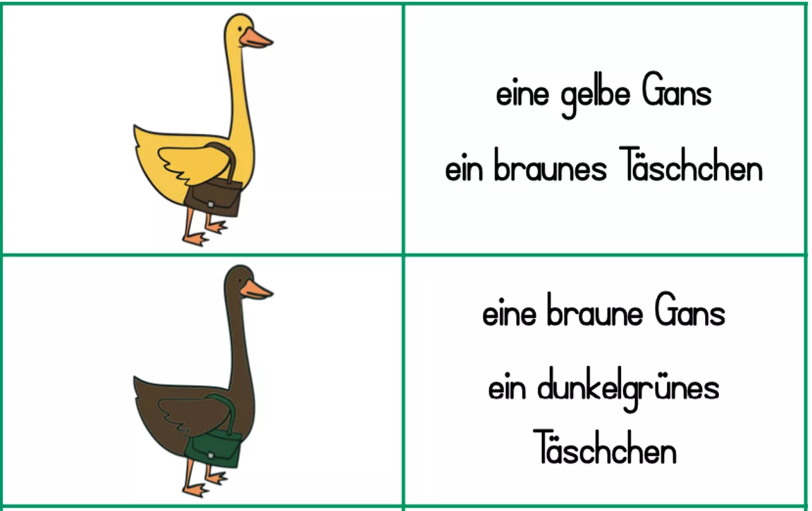 Bild in der Beschreibung des Unterrichtsmaterials Die Gans mit dem Täschchen - Grammatikunterricht von Miss March #1