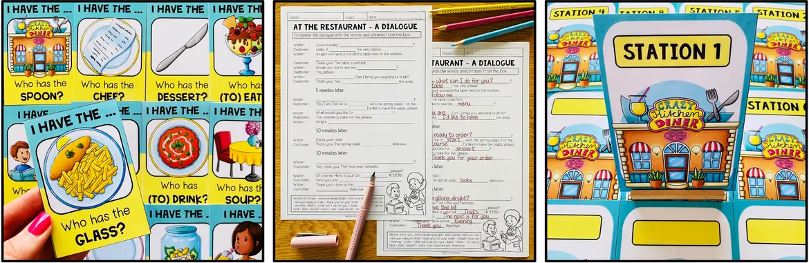 Bild in der Beschreibung des Unterrichtsmaterials At the restaurant – English Bundle (lesson plan included) von MyTeachingFactory #3