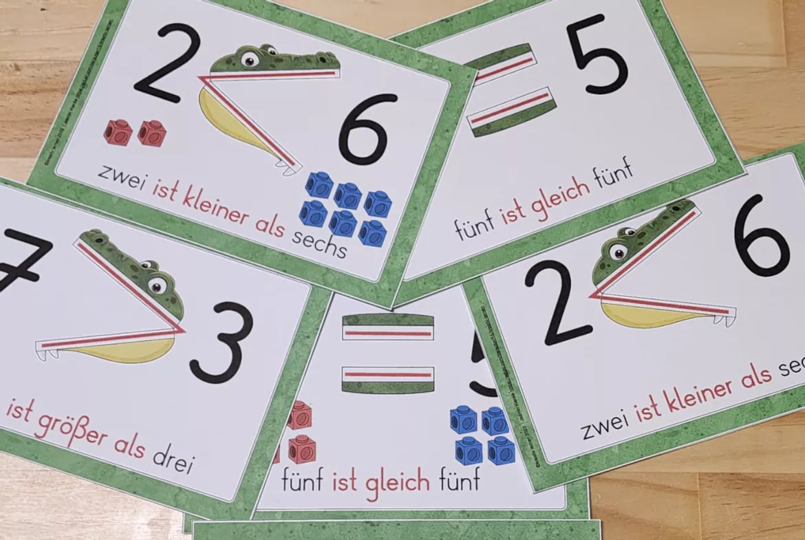 Bild in der Beschreibung des Unterrichtsmaterials Zahlen vergleichen mit größer als, kleiner als, gleich von kreativ lernen #1