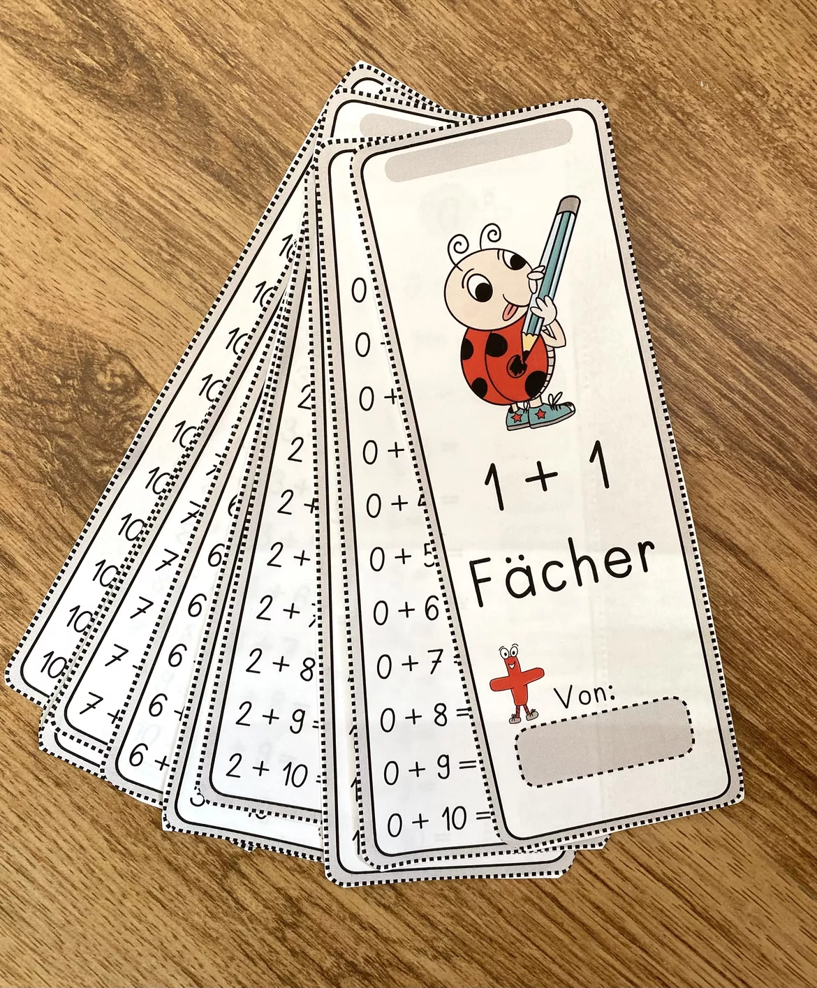 Bild in der Beschreibung des Unterrichtsmaterials Mathe Vorschule, 1.Klasse 5 Rechen-Fächer Einschulung von LernTagebuch #1