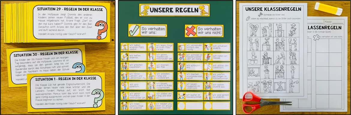 Bild in der Beschreibung des Unterrichtsmaterials Klassenregeln Grundschule, Verhalten in der Schule, Schulregeln, Regeln im Klassenzimmer, soziales Lernen, gutes Verhalten, Klassengemeinschaft, Regelplakate | Materialpaket von Unterrichtmitspass #2