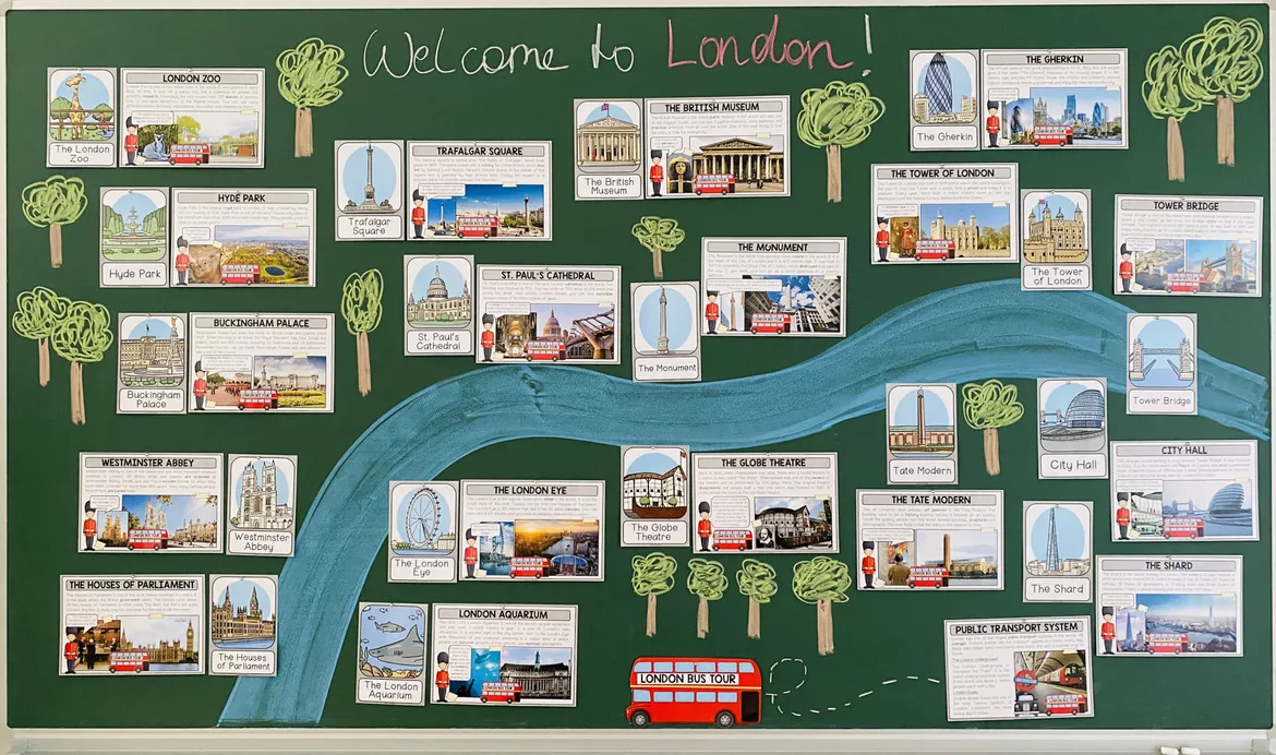 Bild in der Beschreibung des Unterrichtsmaterials LONDON - ENGLISH BUNDLE von MyTeachingFactory #1