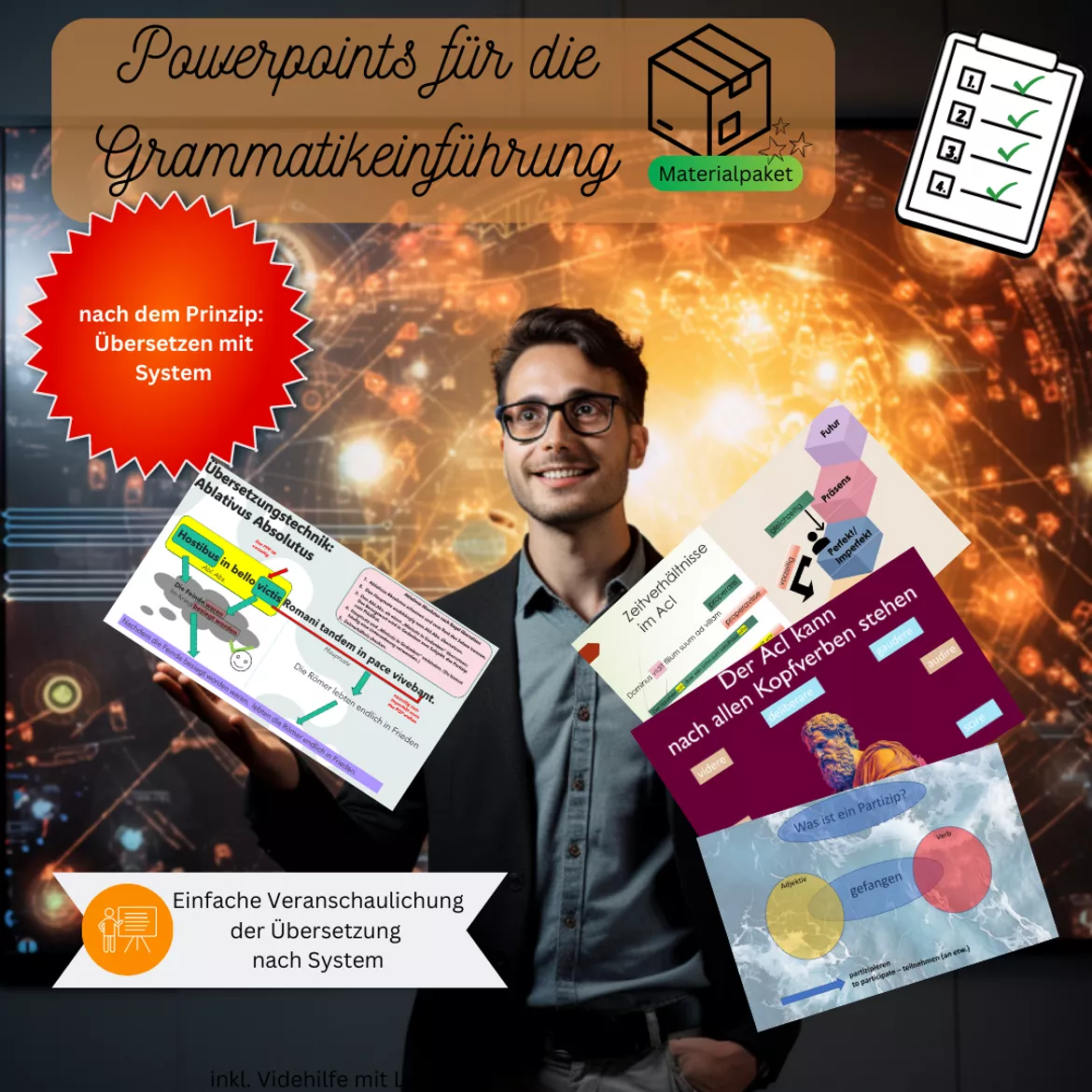 Bild in der Beschreibung des Unterrichtsmaterials Powerpoints für die Grammatikeinführung (Materialpaket) von RepetitioDigitalis #1