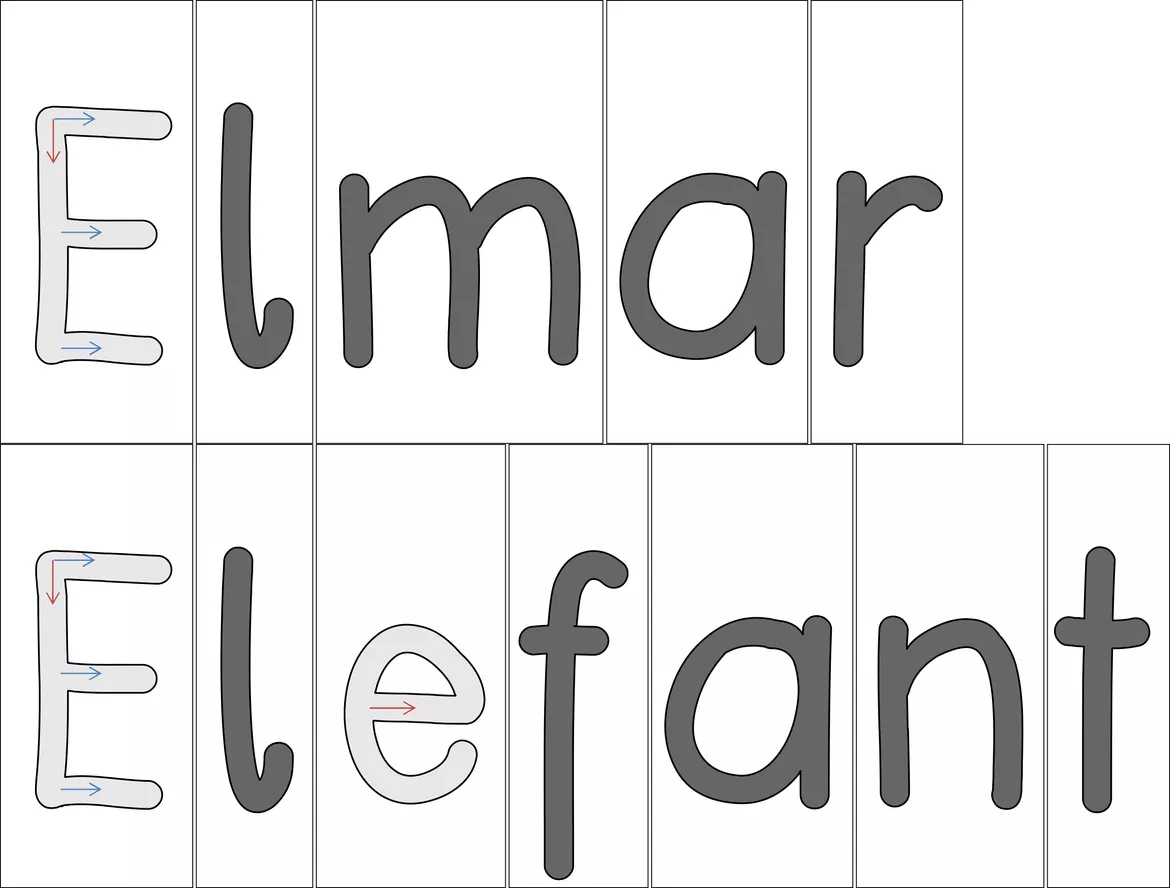 Bild in der Beschreibung des Unterrichtsmaterials Lesen lernen mit Bilderbüchern: Buchstabe E - Elmar von verfuchst #2