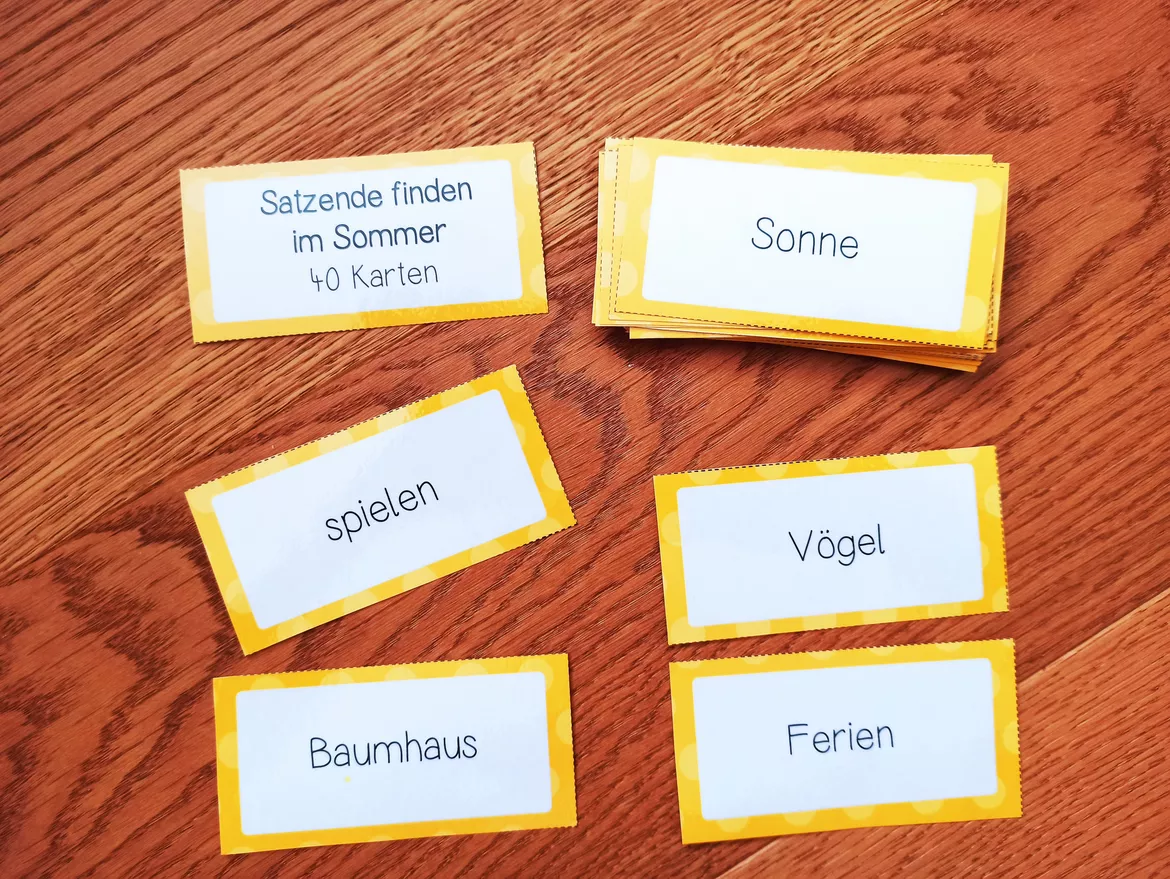 Bild in der Beschreibung des Unterrichtsmaterials Satzende finden im Sommer, Punkte setzen von Lernspiele & Förderspiele #1