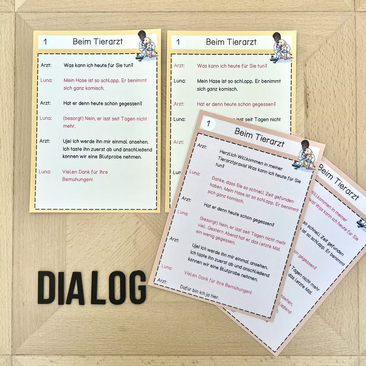 Bild in der Beschreibung des Unterrichtsmaterials Dialoggeschichten - Partnerlesespiel von Tafelzauber #1