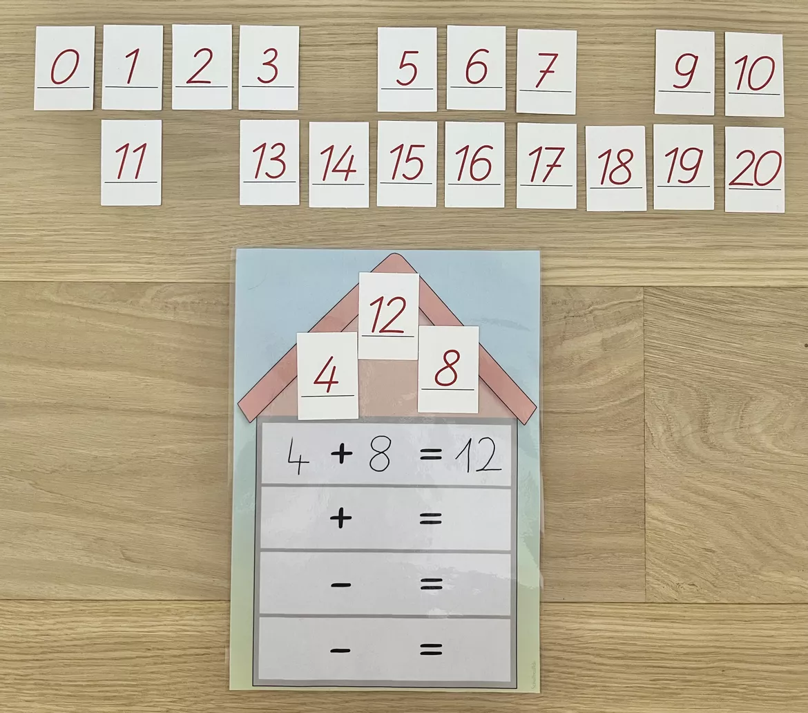 Bild in der Beschreibung des Unterrichtsmaterials Aufgabenfamilien Add/Sub_Tafelmaterial Häuser Tauschaufgaben und Umkehraufgaben von Schulfreunde #1
