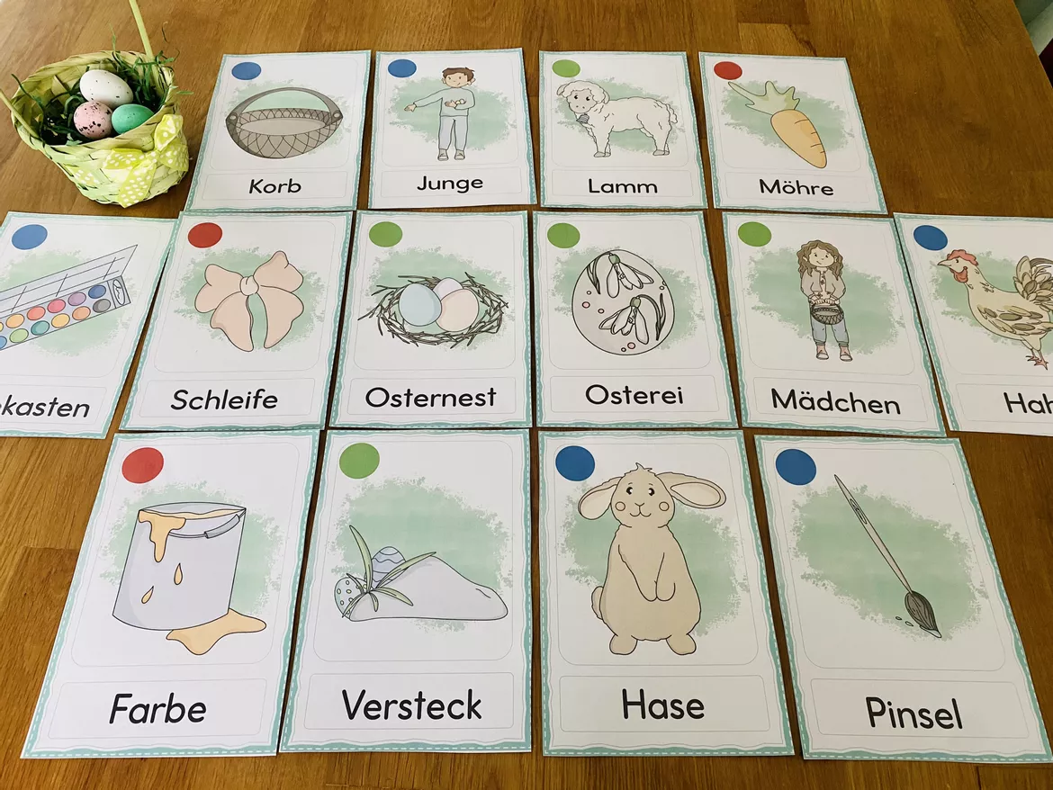 Bild in der Beschreibung des Unterrichtsmaterials DaZ/DaF - Wort- Bildkarten "Ostern" von Grundschulimpulse #1