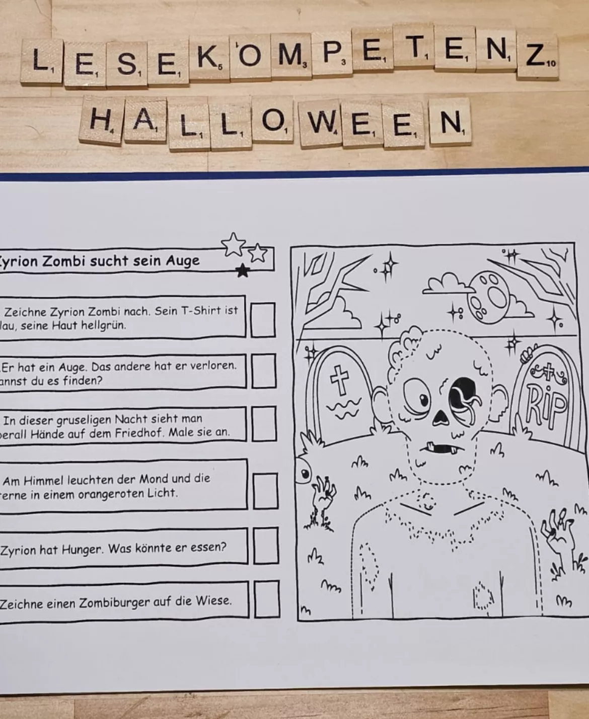 Bild in der Beschreibung des Unterrichtsmaterials Lies Mal Lesehäppchen - Zyrion Zombie sucht sein Auge von kreativ lernen #1