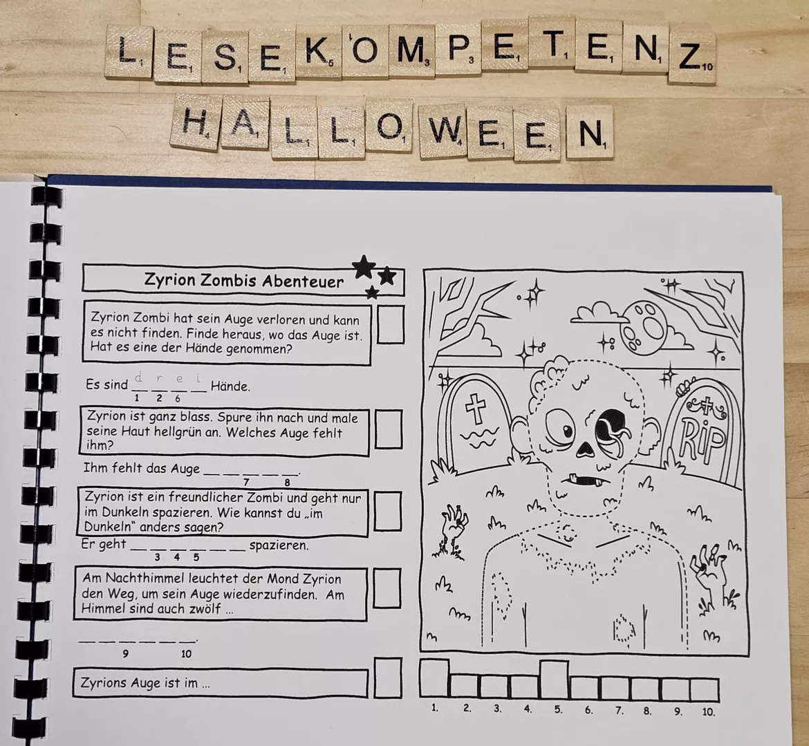Bild in der Beschreibung des Unterrichtsmaterials Lies Mal Lesehäppchen - Zyrion Zombie sucht sein Auge von kreativ lernen #2