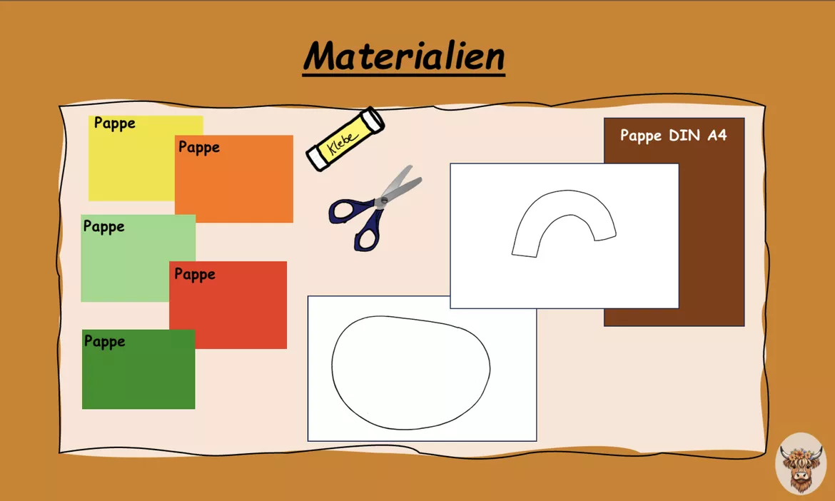 Bild in der Beschreibung des Unterrichtsmaterials Schnipsel Kürbis Herbst Klasse 1+2 Digital Schritt für Schritt Anleitung von Bastelkuh #1