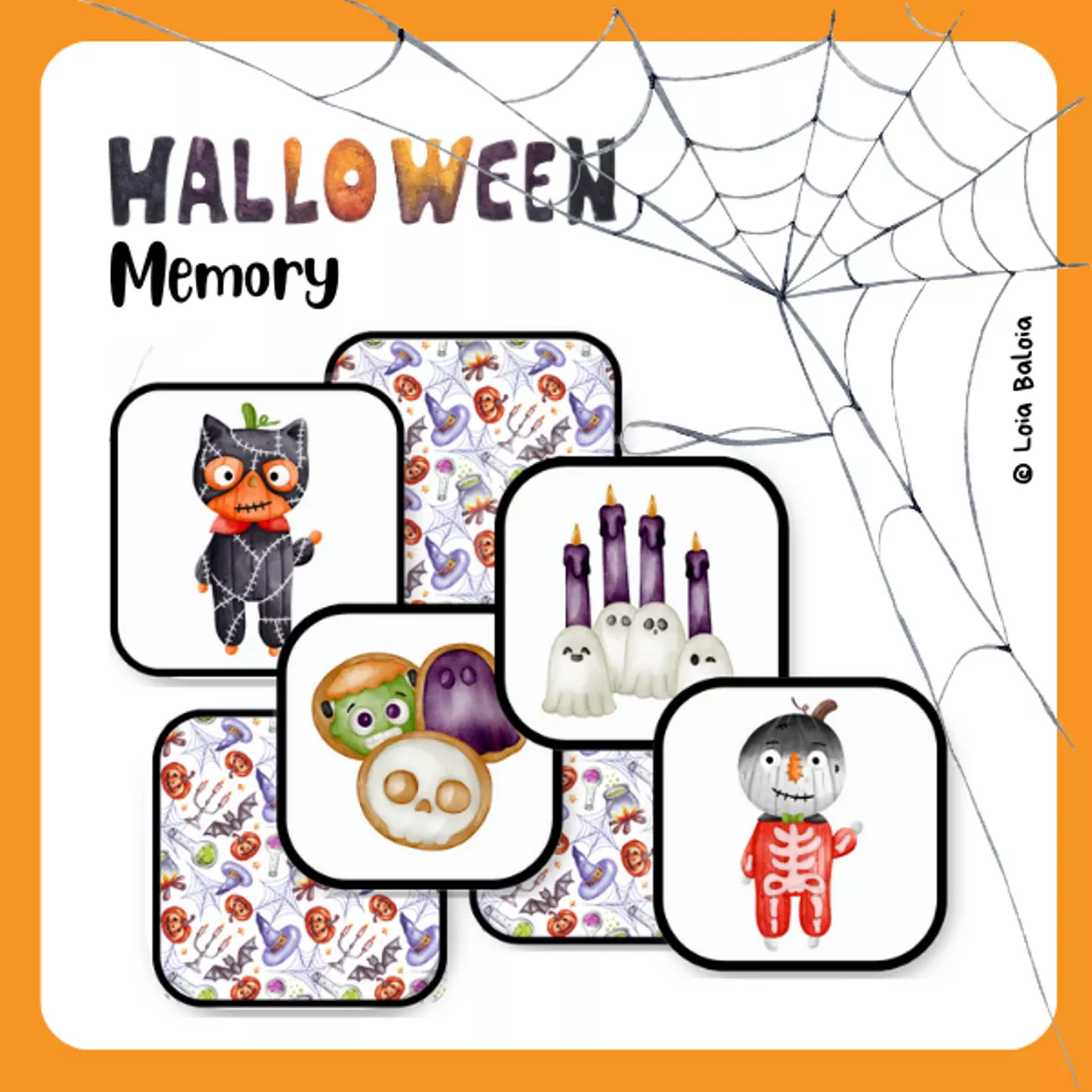 Bild in der Beschreibung des Unterrichtsmaterials Jeu de correspondance HALLOWEEN / ANGLAIS. von Loia Baloia #1