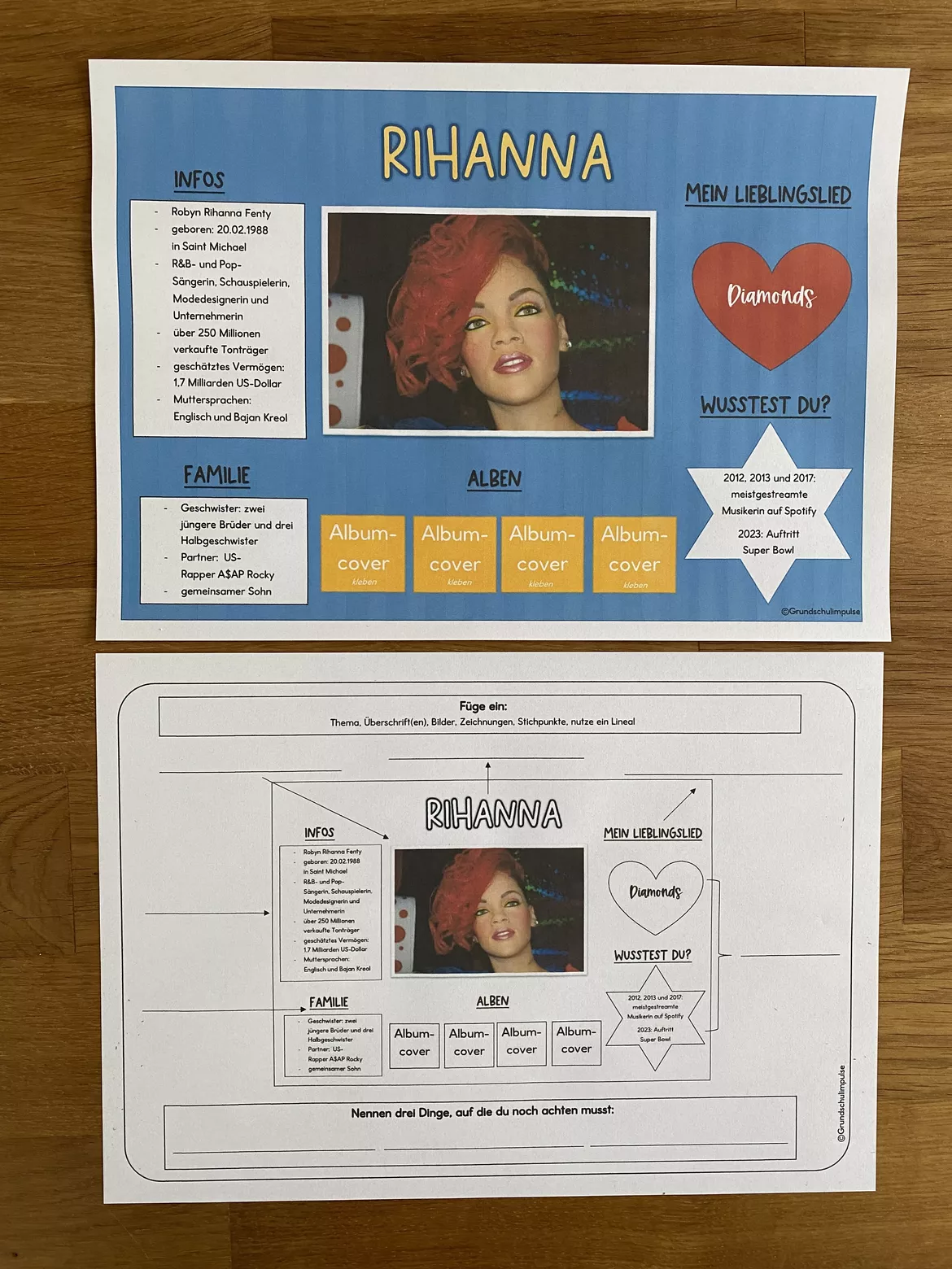 Bild in der Beschreibung des Unterrichtsmaterials "Lieblingspopstar" Unterrichtsreihe inkl. Plakatgestaltung (Kl.3+4) von Grundschulimpulse #3