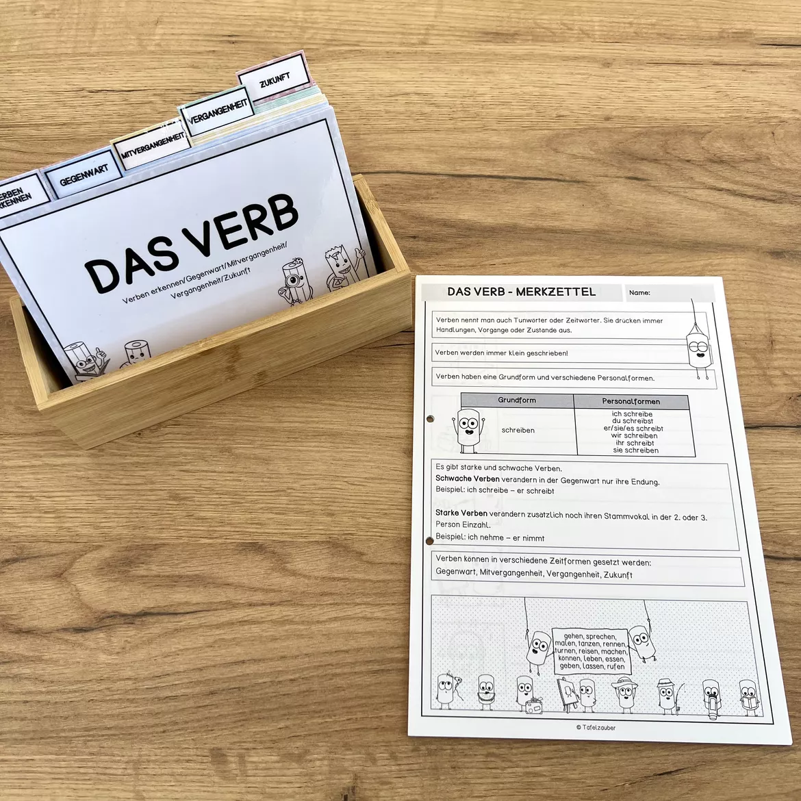 Bild in der Beschreibung des Unterrichtsmaterials Verben - Übungsheft (Arbeitsblätter) von Tafelzauber #1