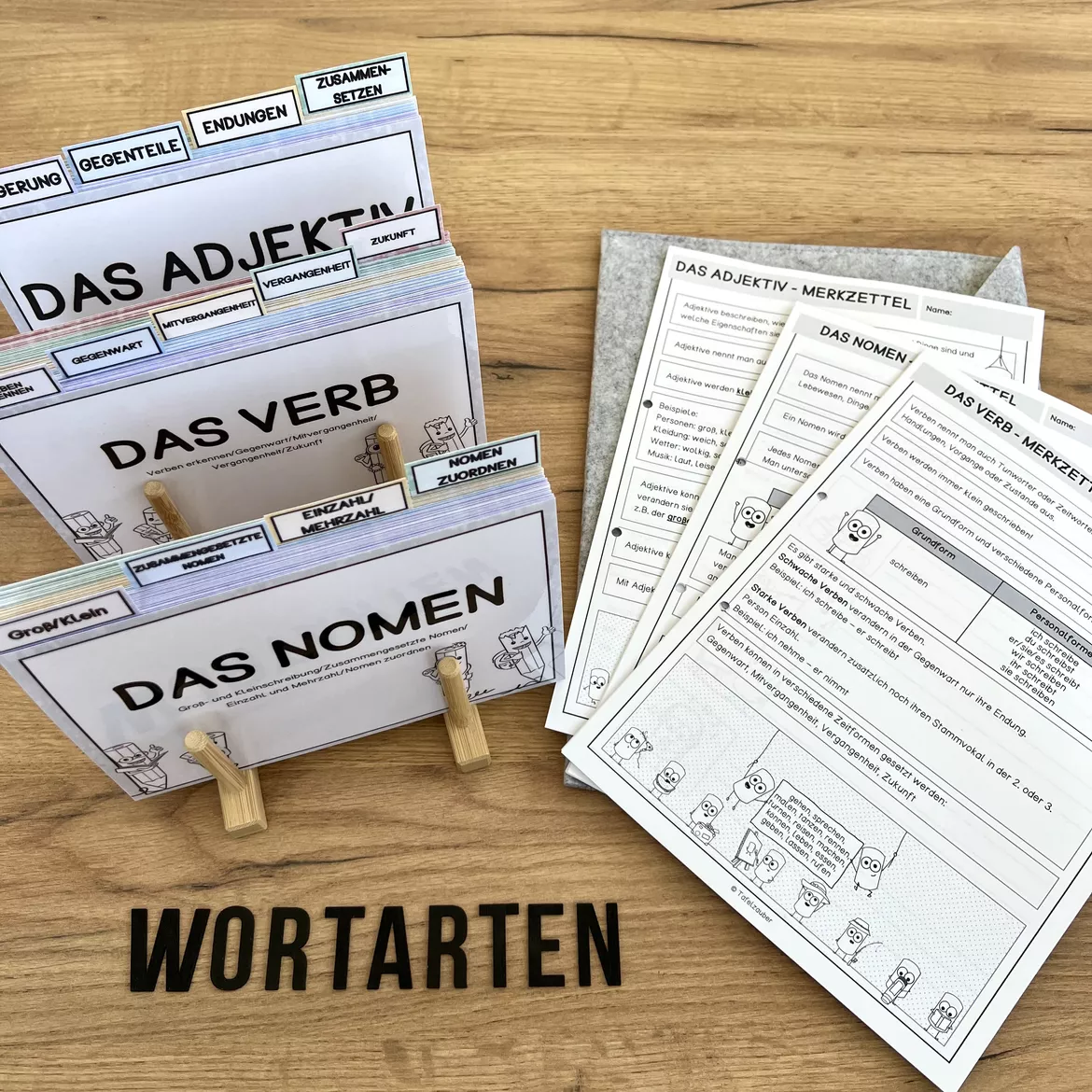 Bild in der Beschreibung des Unterrichtsmaterials XXL Megapaket Wortarten (Nomen, Verben, Adjektive) von Tafelzauber #1