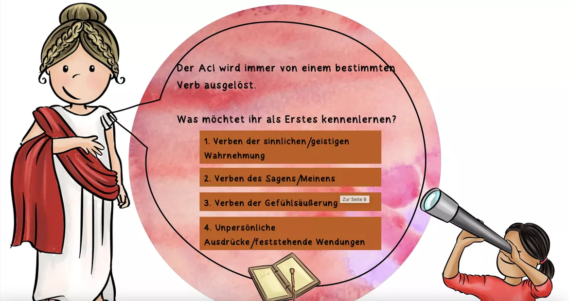 Bild in der Beschreibung des Unterrichtsmaterials Acia - Das AcI-Mädchen - Auslöser des AcI und erste Annäherung an die satzwertige Konstruktion von magistini #1