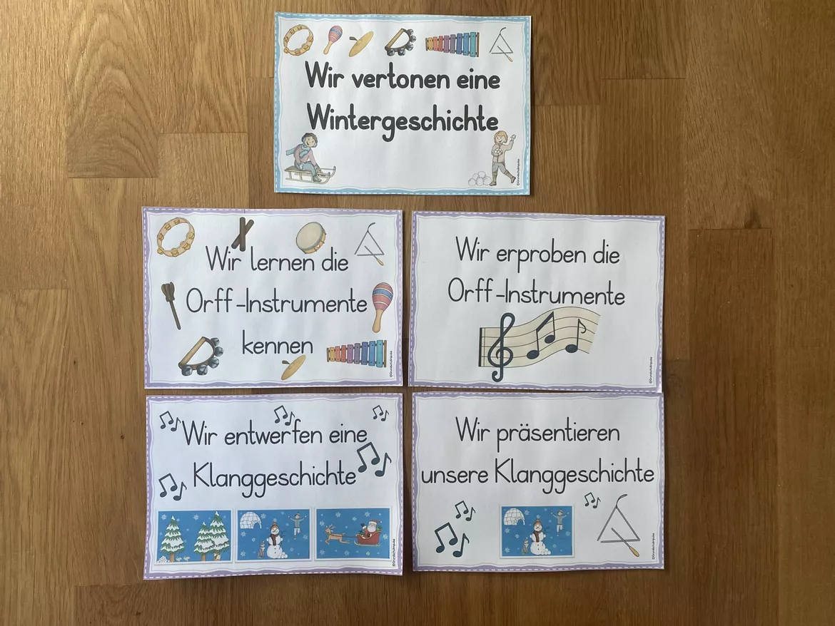 Bild in der Beschreibung des Unterrichtsmaterials Unterrichtsreihe: Winterliche Klanggeschichte mit Orff-Instrumenten (Klasse 1-4) von Grundschulimpulse #2