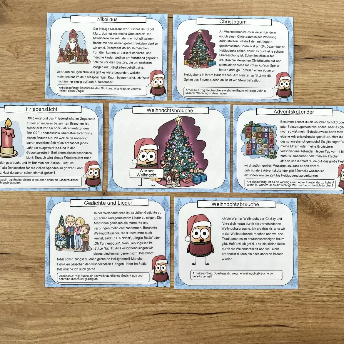 Bild in der Beschreibung des Unterrichtsmaterials Wissenskartei Weihnachtsbräuche von Tafelzauber #1