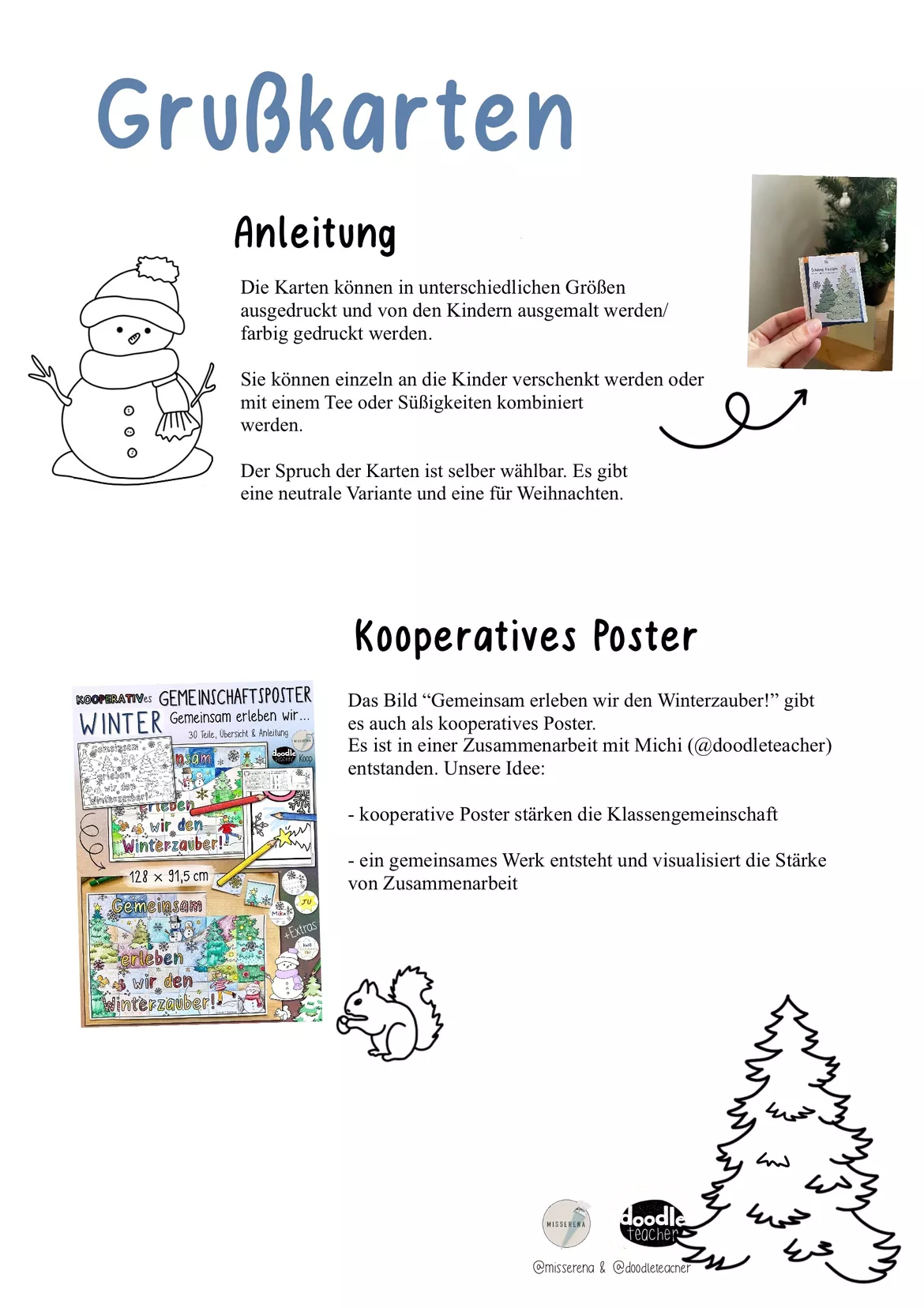 Bild in der Beschreibung des Unterrichtsmaterials Weihnachts-/ Feriengrüße von misserena #1