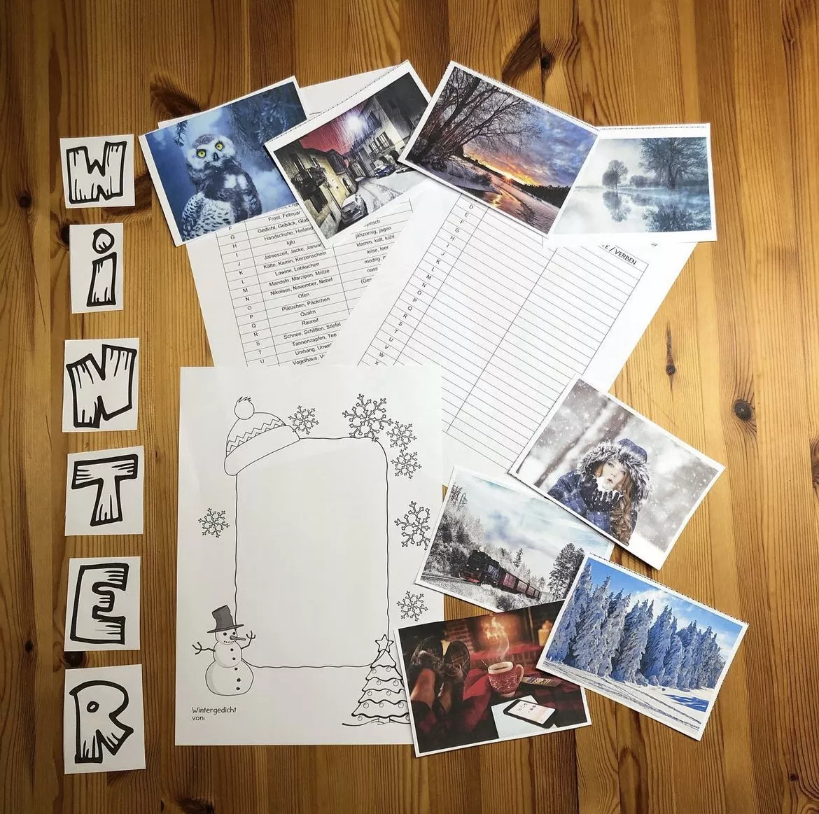 Bild in der Beschreibung des Unterrichtsmaterials Winter - Gedichte selbst verfassen - Lyrik-Werkstatt - kreatives Schreiben von miss.rotstift #1