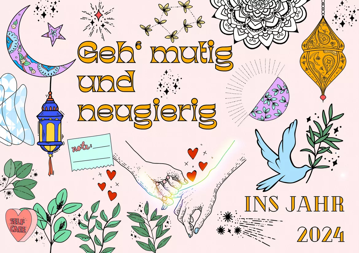 Bild in der Beschreibung des Unterrichtsmaterials Kooperatives Klassenposter 2024 - Geh mutig ins neue Jahr #Silvesterknaller23 von heyhanni #2
