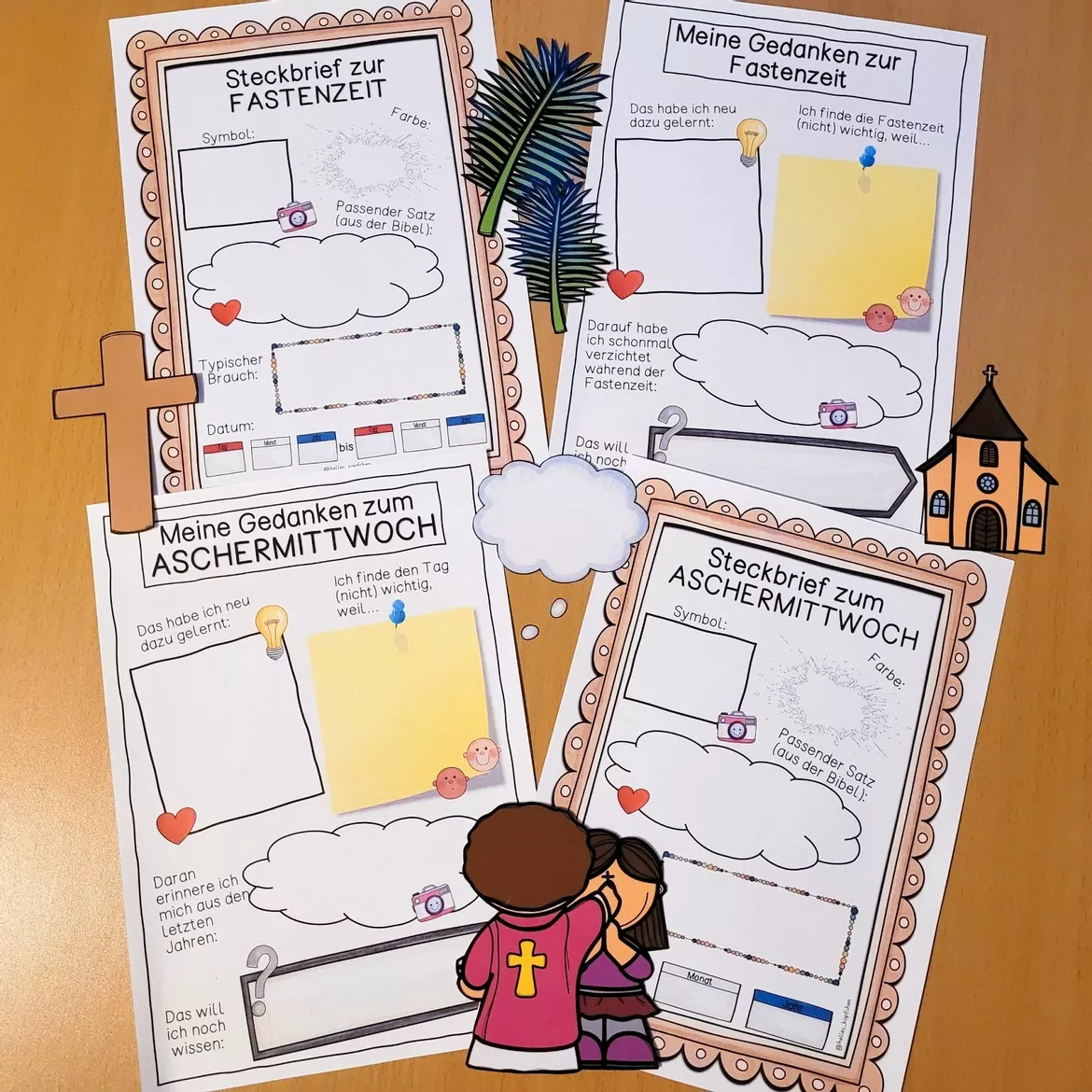 Bild in der Beschreibung des Unterrichtsmaterials Aschermittwoch und Fastenzeit REFLEXIONSBÖGEN Kirchenjahr von Helles Köpfchen #1